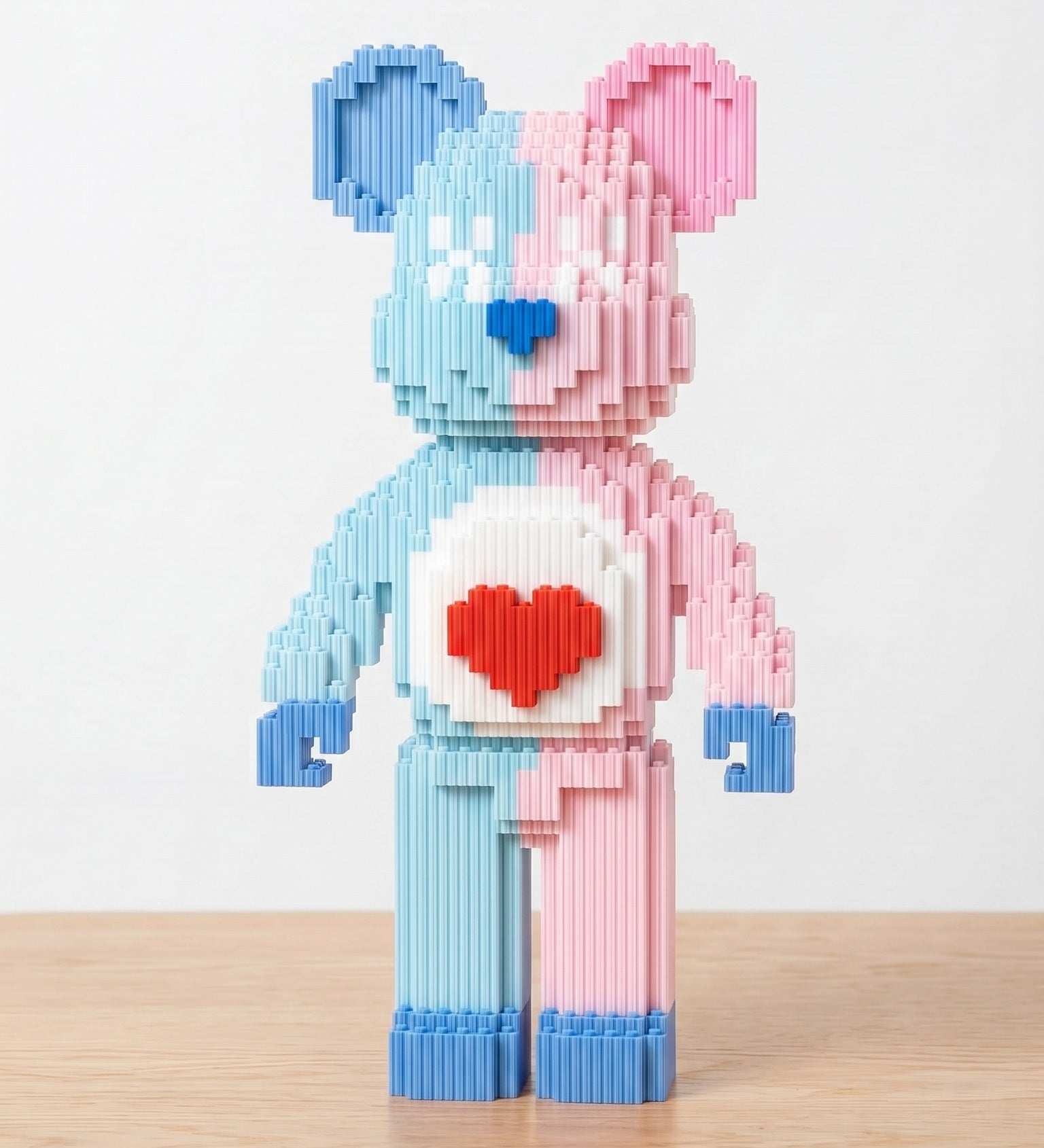 Pink Blue Heart Bear