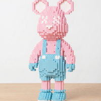 Pink Blue Overalls Bear