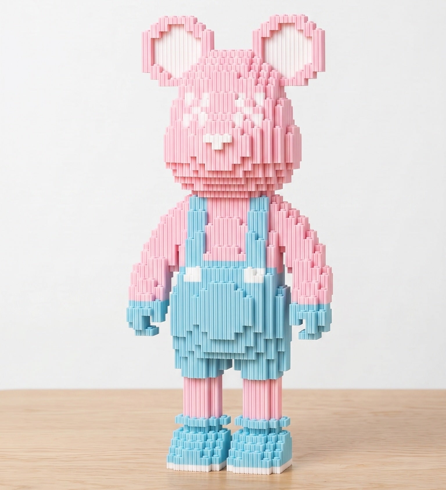 Pink Blue Overalls Bear